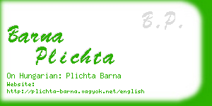 barna plichta business card